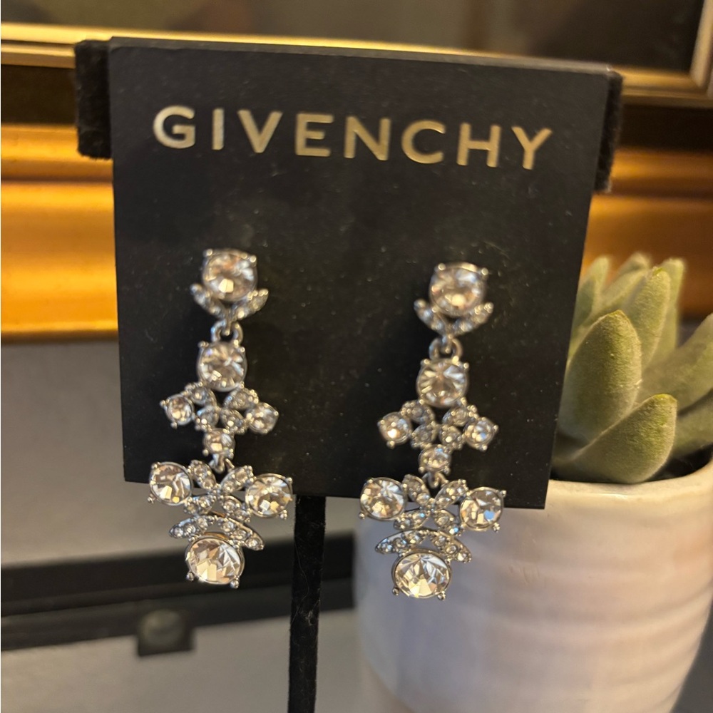 Givenchy Silver And Crystal Statement Earrings - image 6